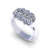 1.26CT oval and round cut diamonds wedding band