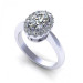 1.30CT oval and round cut diamonds engagement ring
