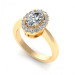 0.75CT oval and round cut diamonds engagement ring