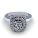 0.69CT cushion and round cut diamonds engagement ring