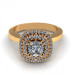 1.14CT cushion and round cut diamonds engagement ring