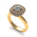 0.69CT cushion and round cut diamonds engagement ring