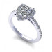 0.80CT heart and round cut diamonds engagement ring