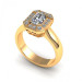 0.71CT radiant and round cut diamonds engagement ring