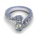 1.65CT emerald and round cut diamonds engagement ring