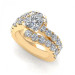 3.15CT princess and round cut diamonds bridal set