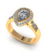 0.93CT pear and round cut diamonds engagement ring