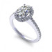 0.72CT oval and round cut diamonds engagement ring