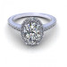 0.72CT oval and round cut diamonds engagement ring