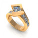 2.15CT princess cut diamonds engagement ring