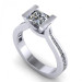 0.75CT princess and round cut diamonds engagement ring