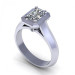 0.37CT radiant and round cut diamonds engagement ring