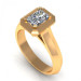 0.37CT radiant and round cut diamonds engagement ring