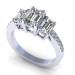 2.65CT emerald and round cut diamonds engagement ring