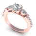 0.77CT round and pear cut diamonds engagement ring