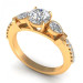 0.77CT round and pear cut diamonds engagement ring