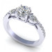 1.05CT round and pear cut diamonds engagement ring