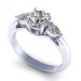 1.10CT round and pear cut diamonds three stone ring