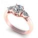 1.10CT round and pear cut diamonds three stone ring
