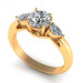 1.10CT round and pear cut diamonds three stone ring