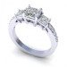 1.85CT princess and round cut diamonds engagement ring