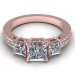 1.20CT princess and round cut diamonds engagement ring