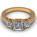 1.65CT princess and round cut diamonds engagement ring