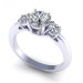 1.75CT round cut diamonds three stone ring