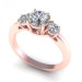 1.50CT round cut diamonds three stone ring
