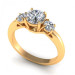 0.95CT round cut diamonds three stone ring