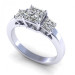 1.50CT princess cut diamonds three stone ring