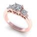 1.05CT princess cut diamonds three stone ring