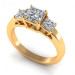 1.25CT princess cut diamonds three stone ring