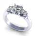 0.95CT round cut diamonds three stone ring