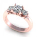 0.75CT round cut diamonds three stone ring
