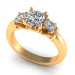 0.75CT round cut diamonds three stone ring