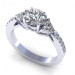 1.40CT round and triangle cut diamonds engagement ring