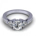 0.95CT round and triangle cut diamonds engagement ring