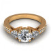 0.95CT round and triangle cut diamonds engagement ring
