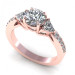 1.60CT round and triangle cut diamonds engagement ring