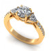 1.60CT round and triangle cut diamonds engagement ring
