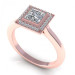 0.49CT princess and round cut diamonds engagement ring