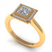 1.29CT princess and round cut diamonds engagement ring