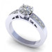 0.95CT round and princess cut diamonds engagement ring