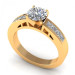 0.95CT round and princess cut diamonds engagement ring