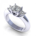 1.50CT princess cut diamonds three stone ring