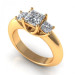 1.05CT princess cut diamonds three stone ring