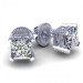 0.50CT princess cut diamonds stud earrings