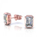 0.50CT emerald cut diamonds stud earrings