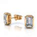 0.25CT emerald cut diamonds stud earrings